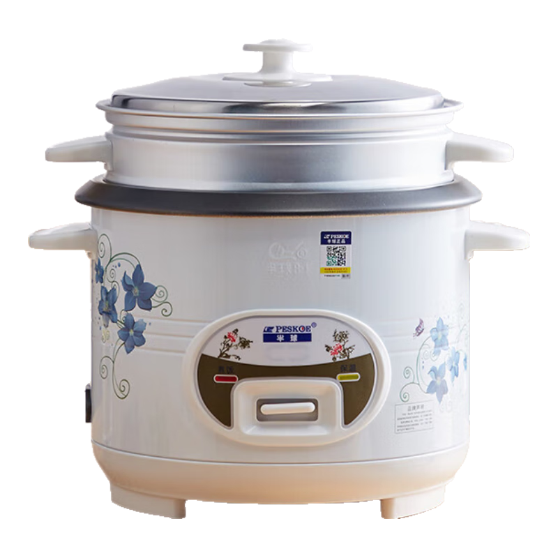 PESKOE Rice Cooker, 4L Capacity, Straight Body with Steamer MW-DS40A1 Suitable for 4 to 5 People