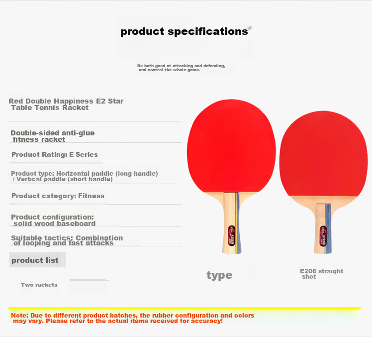 DHS Five-Star Kuangbiao Five-Star Table Tennis Racket, Penhold And Shakehand Grip Set H5 (Including Racket Case And Ping Pong Balls) 10