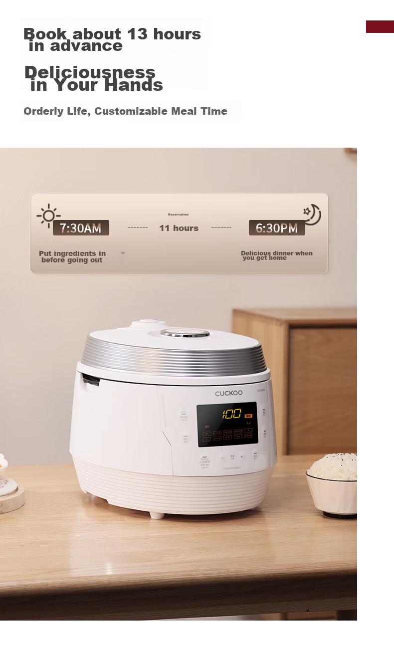CUCKOO Korean Imported Electric Pressure Cooker, 1.8x High Pressure, Smart Reservation, Multifunctional, Automatic Pressure Release, Home Use Electric Pressure Cooker, 5 Liters, CMC-QAB50S 12