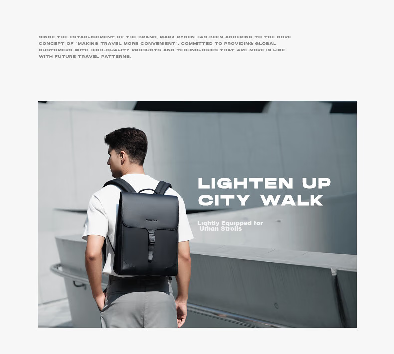 MARK RYDEN Nordic Style Backpack for Men And Women, Magnetic Buckle Bookbag, Travel Bag, Simple Luxury Laptop Bag MR1611 3