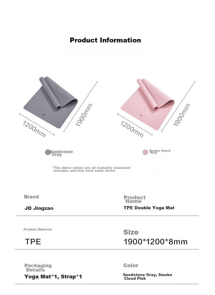 JD Original Yoga Mat, Fitness Mat, Non-Slip, Thickened And Widened, 183*80cm, for Beginners, Men And Women, Gray, 8mm Thick 17