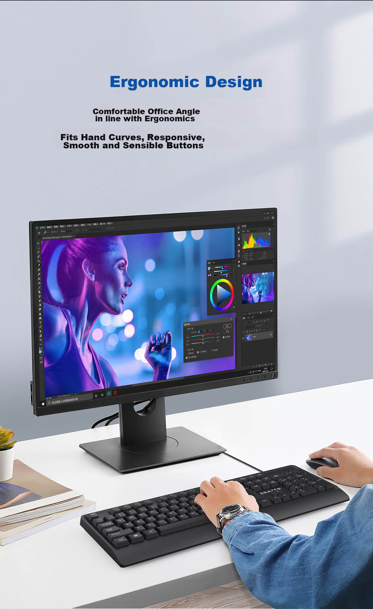 Lenovo Invests in Brand Yinengzhe Wireless Keyboard And Mouse Set, Quiet Keyboard And Mouse, Suitable for Desktop/XiaoXin, Gift for Women, Wireless Keyboard And Mouse, Rainbow Star Wish KN520 4