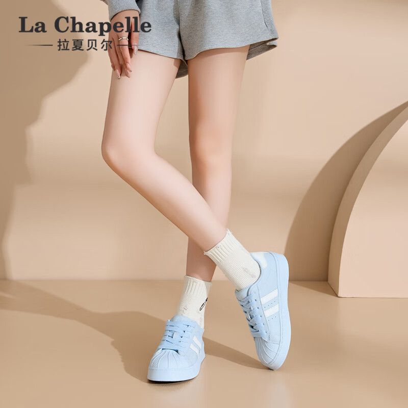 La Chapelle Women's Sneakers, Versatile Soft-Soled Casual Shoes, New Style Sports White Shoes for Women - A080BR, Blue, Size 40
