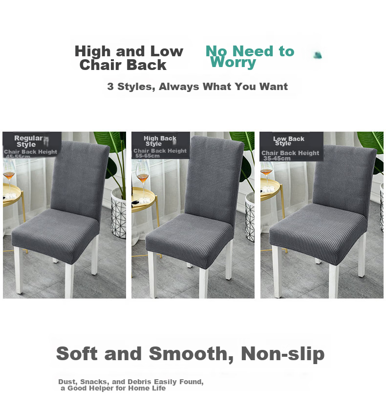 AVIVI Chair Cover, Dining Chair Seat Cover, Universal Stool Cover, Backrest Chair Cover, Regular Size, 1 Piece, Smoky Card 10