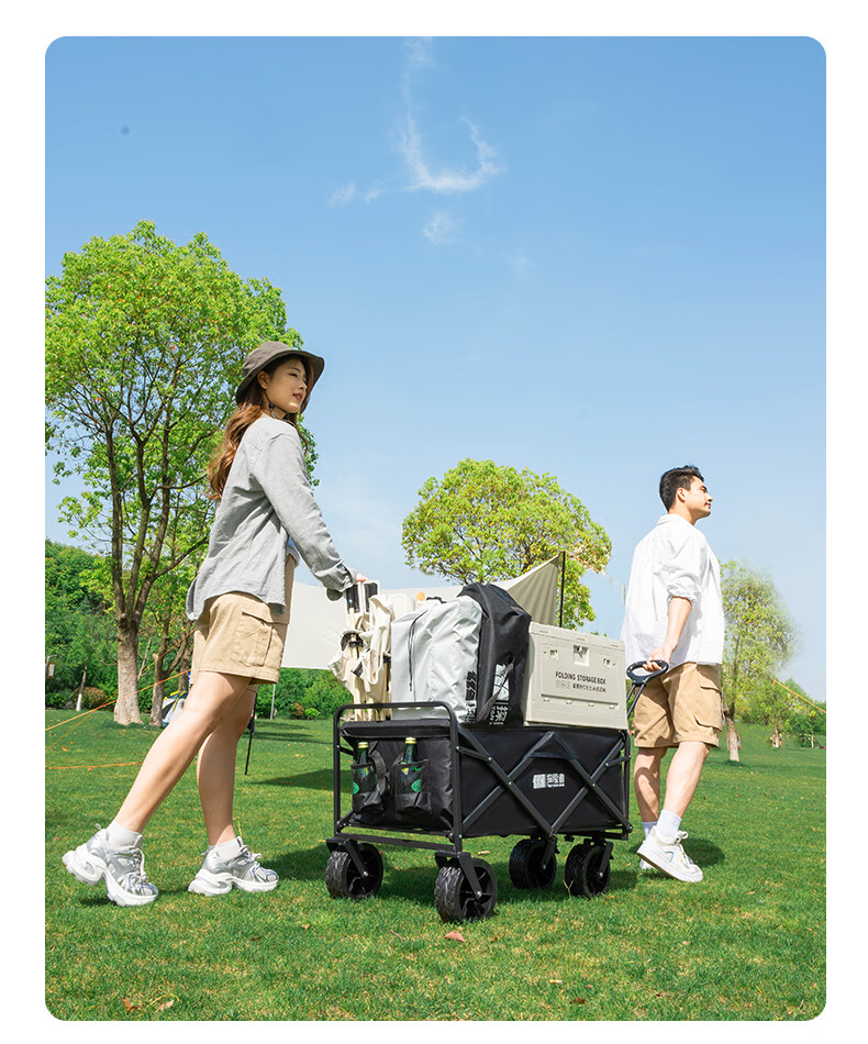 TAN XIAN ZHE Camping Cart, Outdoor Trolley, Campsite Cart, Street Vending Cart, Toddler Stroller, Grocery Shopping Cart, Dog Pet Cart 10