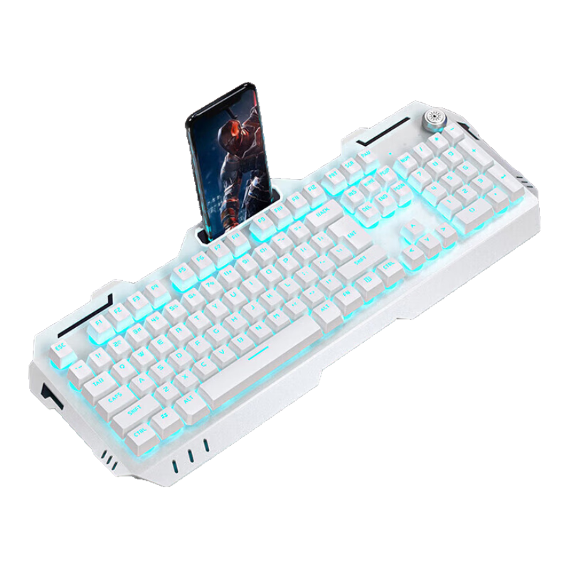 EWEADN GX810 Wireless Mechanical Feel Keyboard And Mouse Gaming Key Set, Rechargeable Desktop Computer Laptop Film Switch with Knob, E-Sports Blue Light Peripherals, 104 Keys