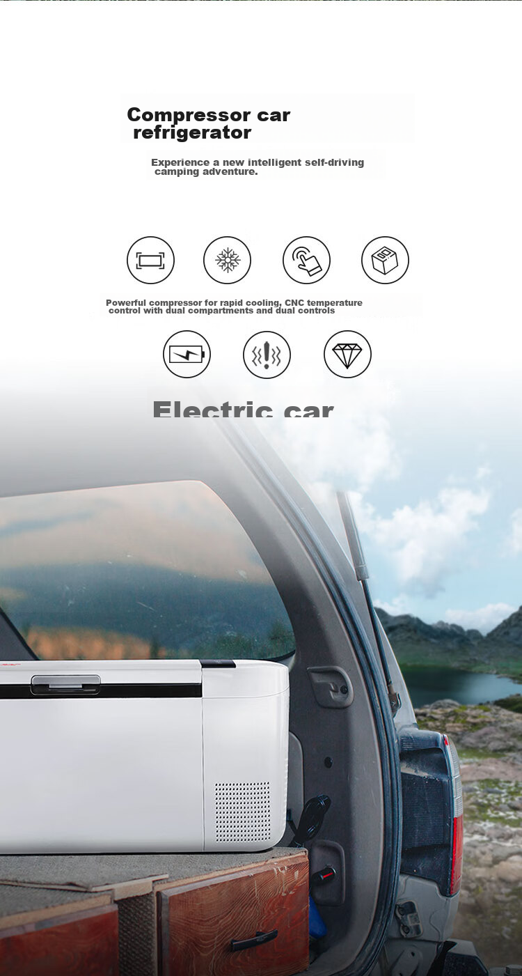 Yingdeer Car Refrigerator with Compressor, 20L Dual Temperature Dual Control Magic Partition, for Sedans, Car And Home Use, 12V/24V T20PRO 2