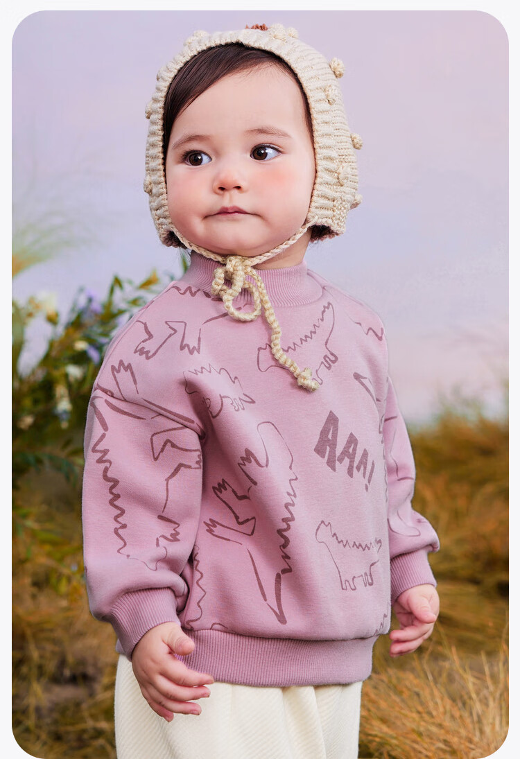 Minibala Fleece-Lined Sweatshirt Unisex Kids Warm 2024 Winter New Long Sleeve Half Turtleneck Top 5