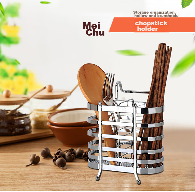 MAXCOOK Chopstick Holder, Stainless Steel Chopstick Storage Rack, Chopstick Cage Bucket with Draining And Anti-Mold Storage Box, Two Compartments MCWA205 1
