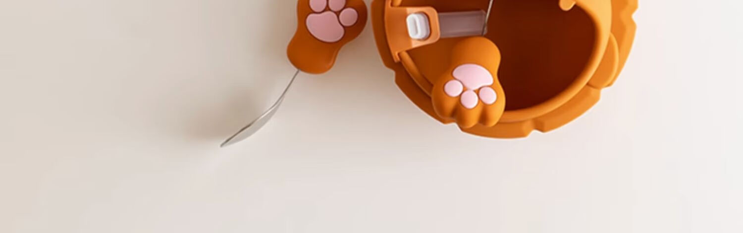 Didinika Baby Food Bowl, Infant Plate with Suction Cup, for Learning to Eat, Suitable for 6 Months And Above, Suction Cup Type, Food-Grade Silicone, Orange Color 25