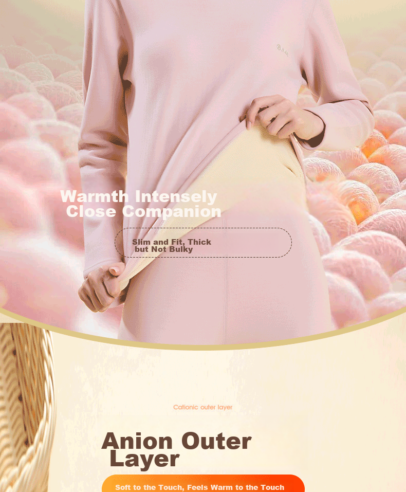 LangSha Women's Thermal Underwear, Fleece-Lined And Thickened, Autumn And Winter Base Layer, Cotton Sweater, Slim-Fit Top And Bottom Set 7