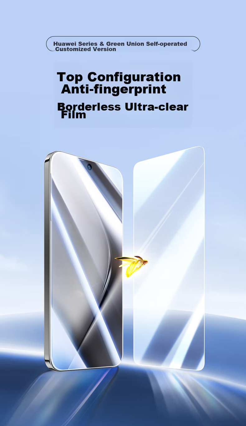 UGREEN Tempered Glass Screen Protector for Huawei Pura70, Full Coverage No Hole HD Clear Anti-Fingerprint Film with No Black Or White Edges, Ultra-Thin Anti-Sweat 2 Pieces 4