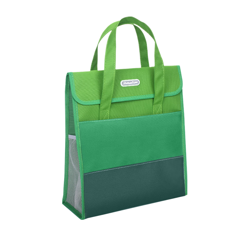 Bailiwen BX1016 Green Vertical Handbag, Student Book Bag, Large Capacity Canvas Bag, Middle School Student Backpack, Tutoring Bag, Art Bag, Handheld Homework Bag, File Bag