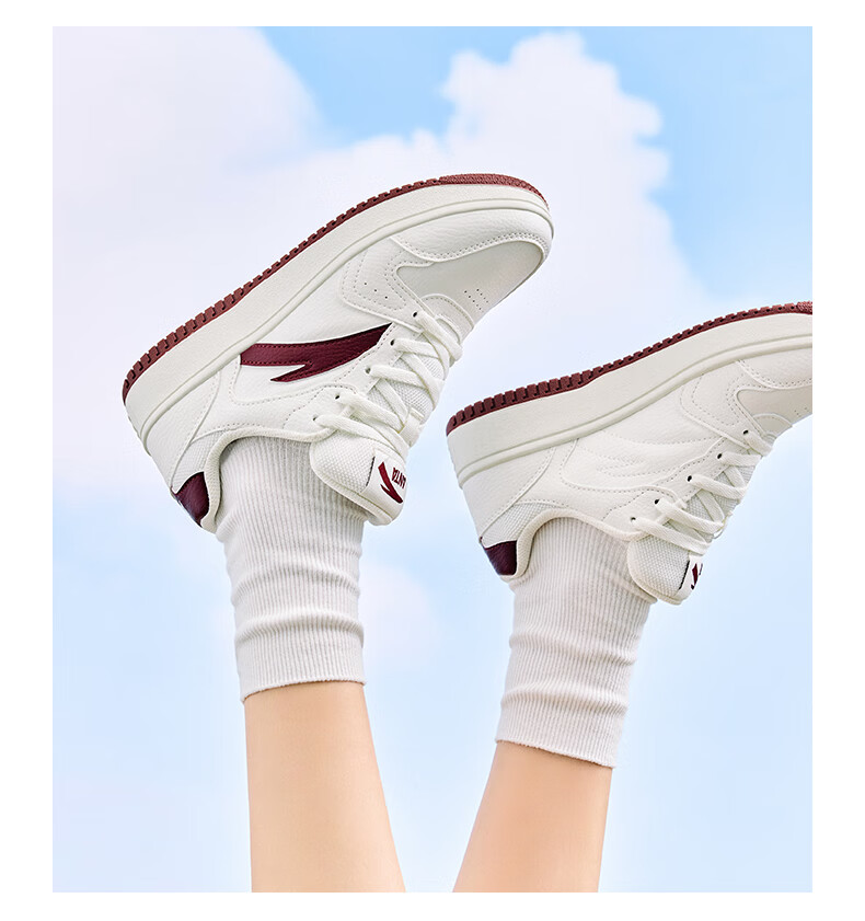 Anta Origin Year 2.0 Women's Thick-Soled Skate Shoes Casual White Sneakers Retro Trendy Height-Increasing Sports Shoes for Students Couples 9