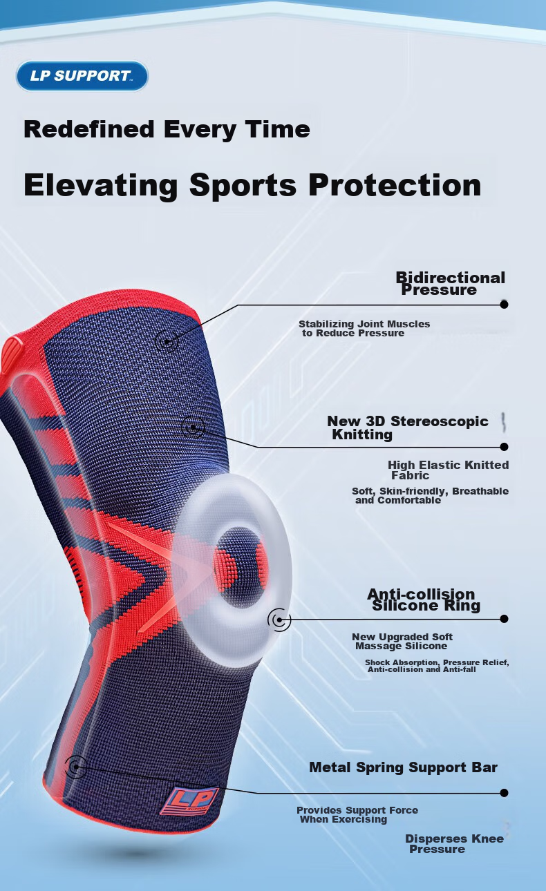LP Sports Knee Brace with Spring Support for Basketball, Running, Badminton, Lightweight Breathable Meniscus Ligament Injury Protection Gear 4