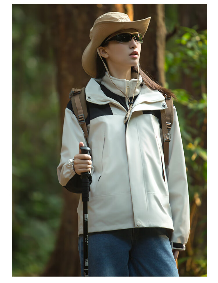 Yishangmei Women's Three-In Jacket, Spring Autumn Winter Style, Thickened Warm 2026 Clothing, Women's Windbreaker, Pink XL 21