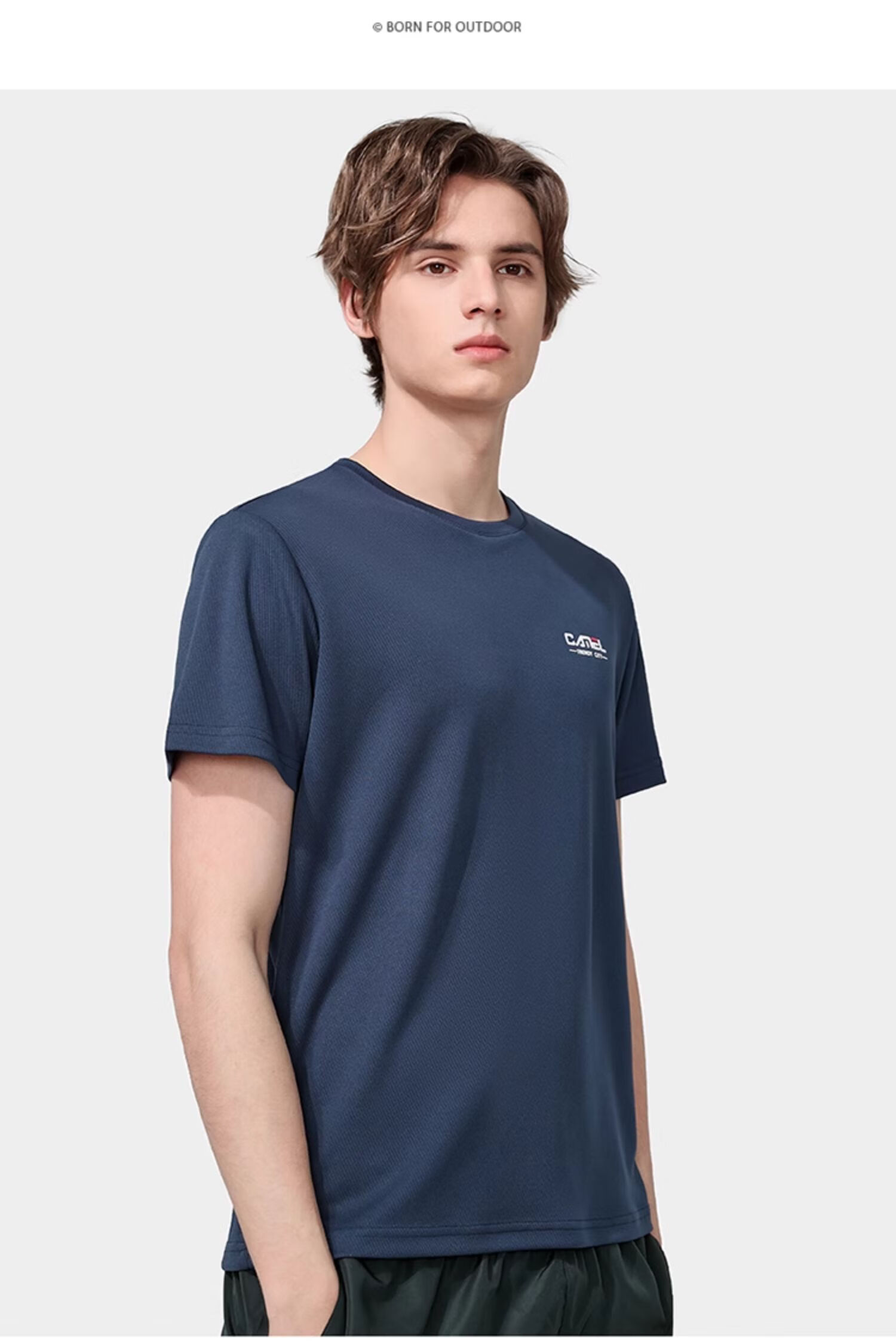 CAMEL Outdoor Quick-Dry T-Shirt, Spring And Summer Honeycomb Mesh Breathable Top, Couple's Sports Round Neck Short Sleeve A14BZ00079 18