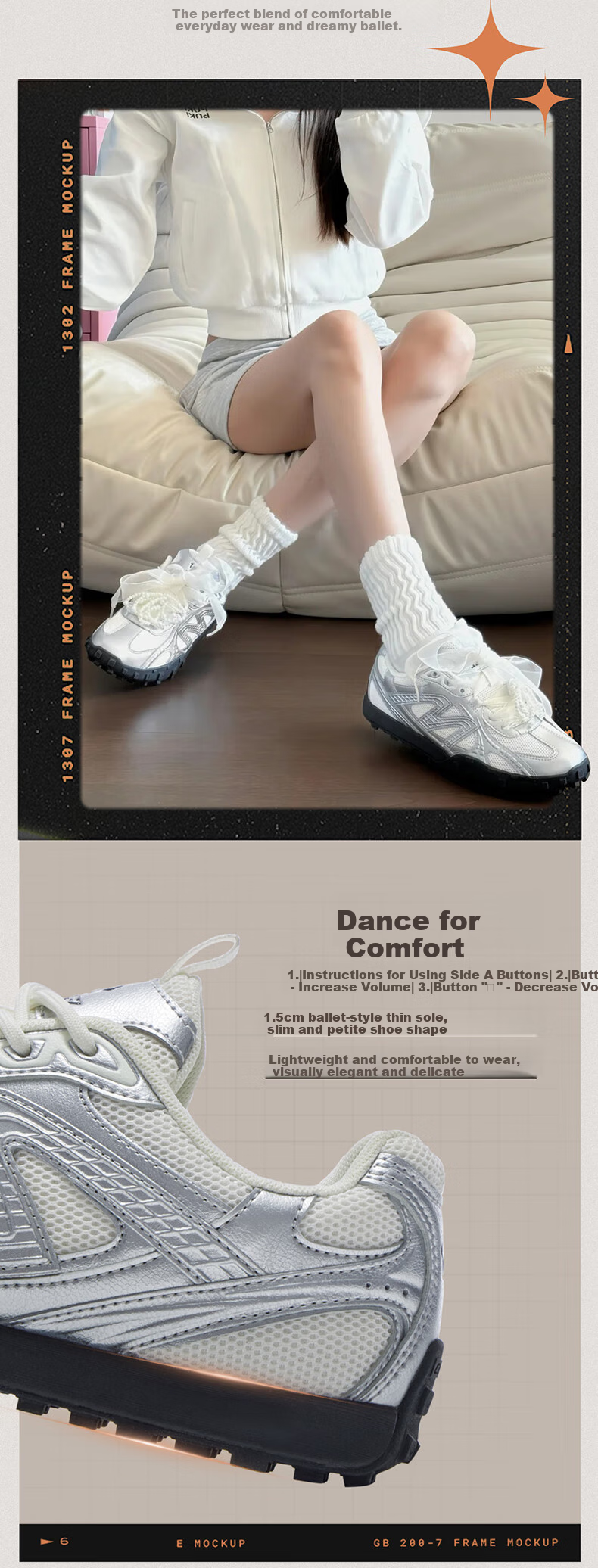 CAMEL Flowing Light Thin-Soled Shoes, Retro Casual Dexun Sports Women's Shoes, K25B09L7006, White/black, Size 39 3