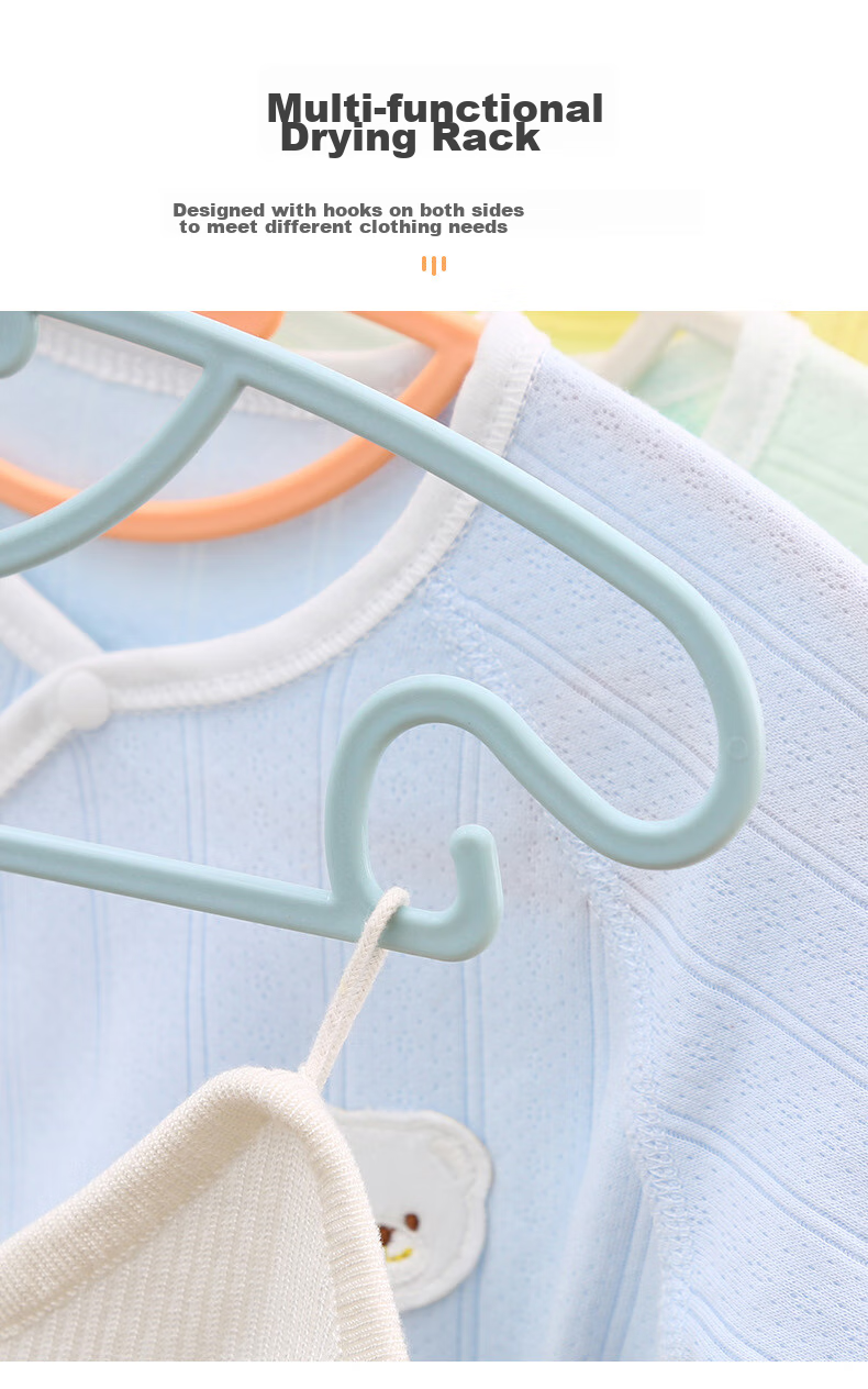MENGTING Children's Hangers, Baby Clothes Hangers, PP Material, Seamless, Pack of 10 4