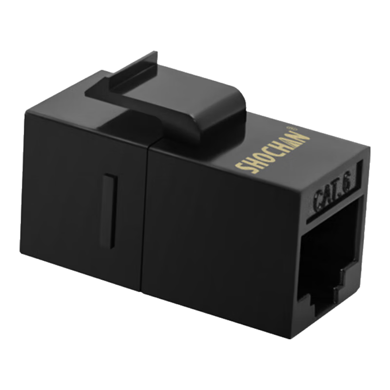 SHOCHAN SQ-WZ812T CAT6 Category 6 Network Straight-Through Module, Computer Network Socket Double-Pass Straight-Through Head, Crystal Head Network Cable Connector