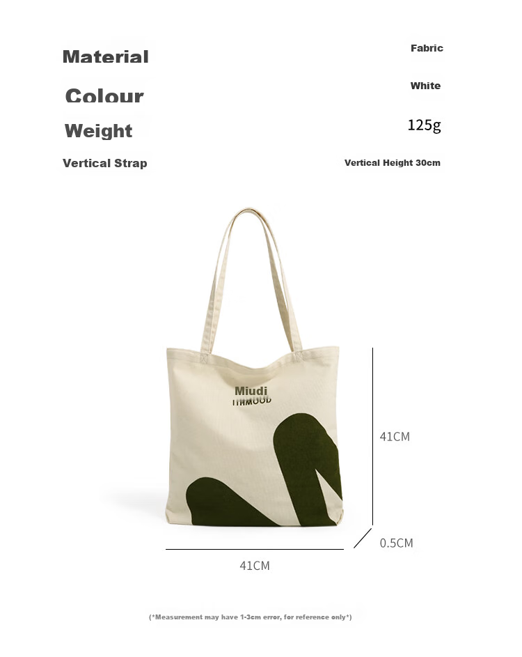 Mood Ladies' Handbag Brand Custom Canvas Bag Shopping Bag Shoulder Bag Gift for Girlfriend Or Wife 5020 White 5
