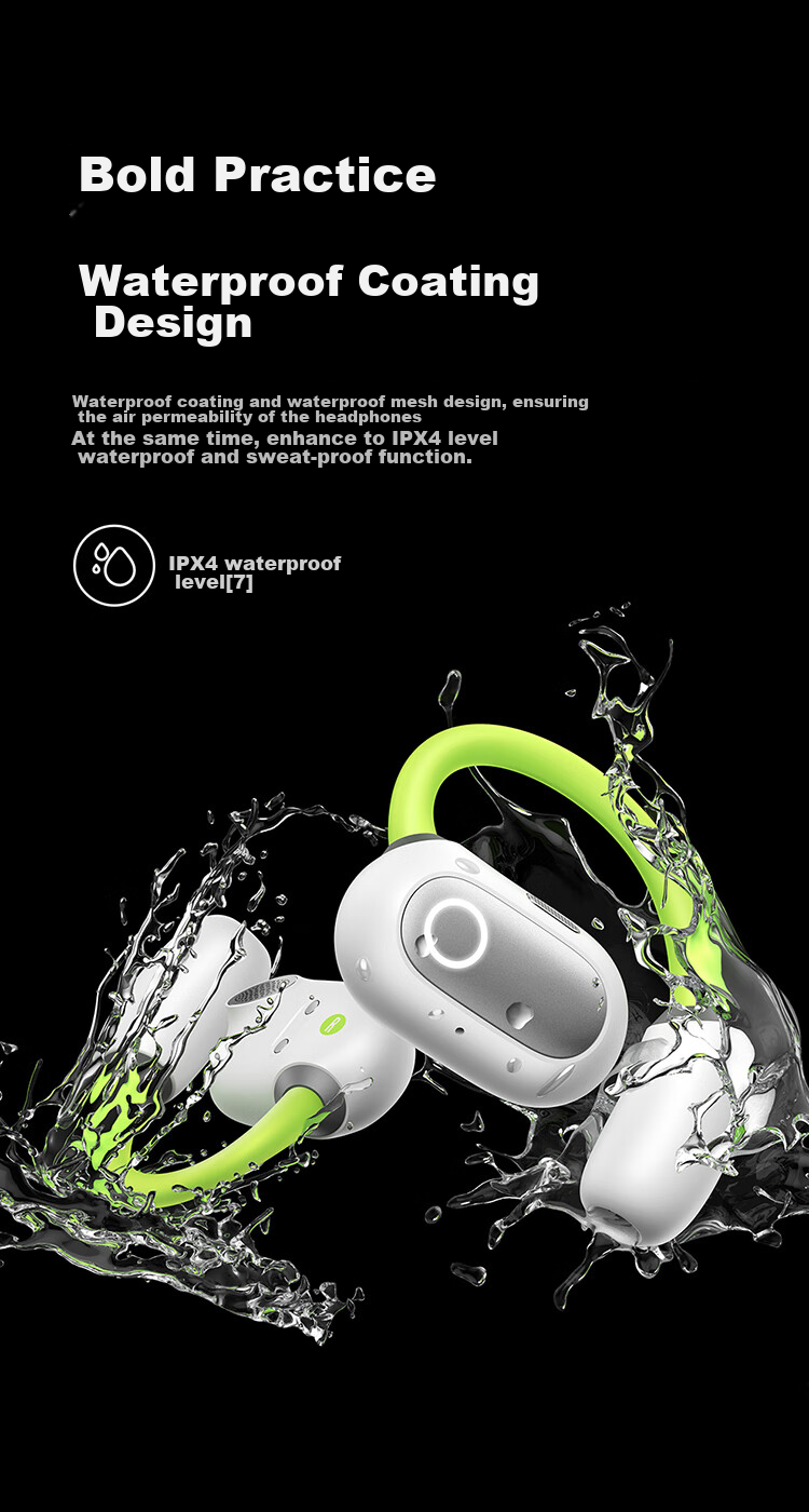 BASEUS Eli Bluetooth Headphones, Over-Ear Open-Style Comfortable Non-In Sports Running Noise-Cancelling Business Suitable for Huawei Xiaomi, White 25