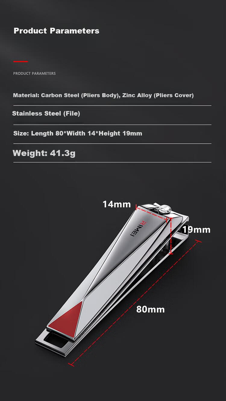 Jindarimei Nail Clipper, Large Size, Carbon Steel, Sharp And Durable, Adult Manicure Pliers, Nail File, Flat-Nose Nail Clipper, Nail File 11