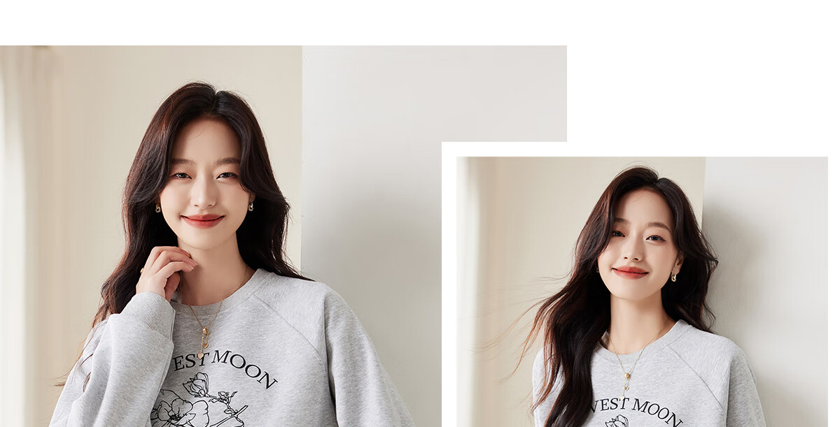PinCai Elegant Floral Print Crewneck Sweatshirt Casual Versatile Outerwear P143W1008 26