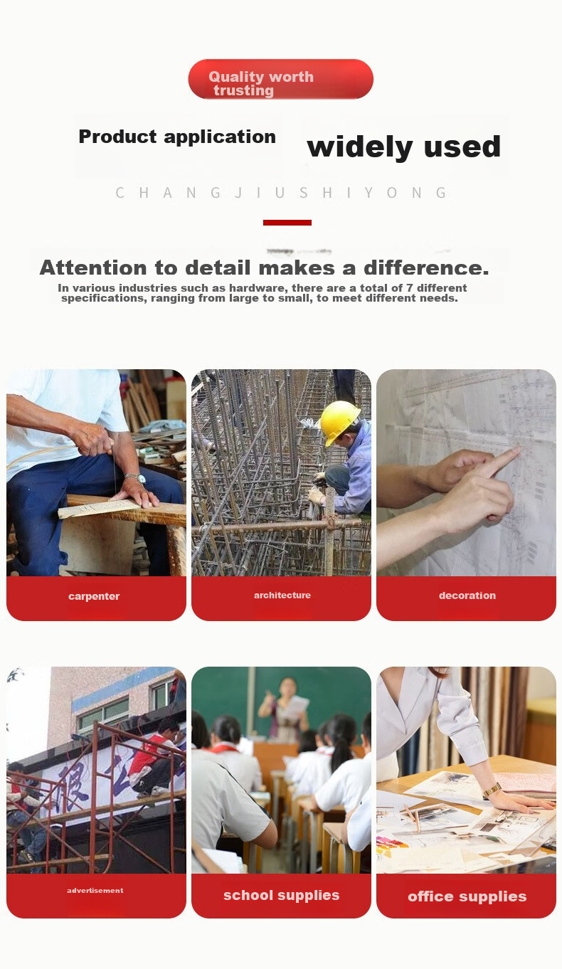 Tianshun Steel Straight Ruler, 50 Cm, Thickened Stainless Steel Ruler, for Woodworking, 0.1mm Precision, Measuring Tool 9