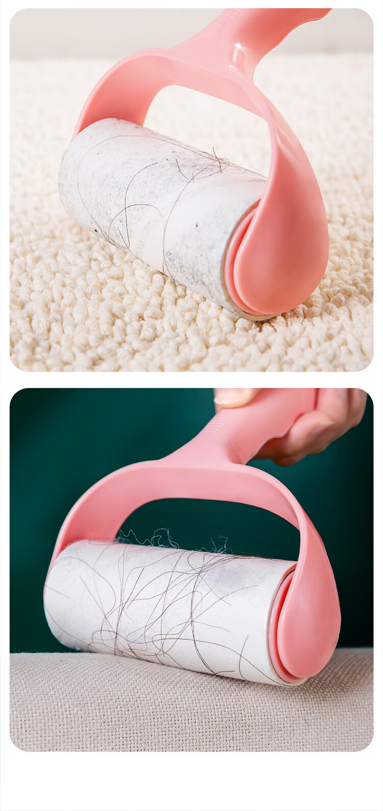 Huaqizhigu Lint Roller Brush Clothes Dust Removal Paper Pet Cat Hair Remover Bed Sheet Lint Roller Paper, 90 Sheets in Total 6