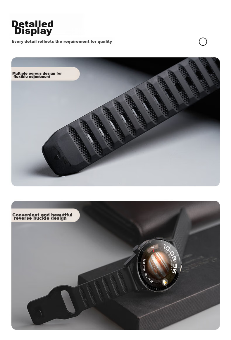 Watchbond Compatible with Huawei Watch 6/6 Pro/5/GT7 Pro/6 Pro Strap, GT7/6/5/4 Men's FKM Fluoroelastomer Watch 4 Pro Business Style 46mm Wristband 17