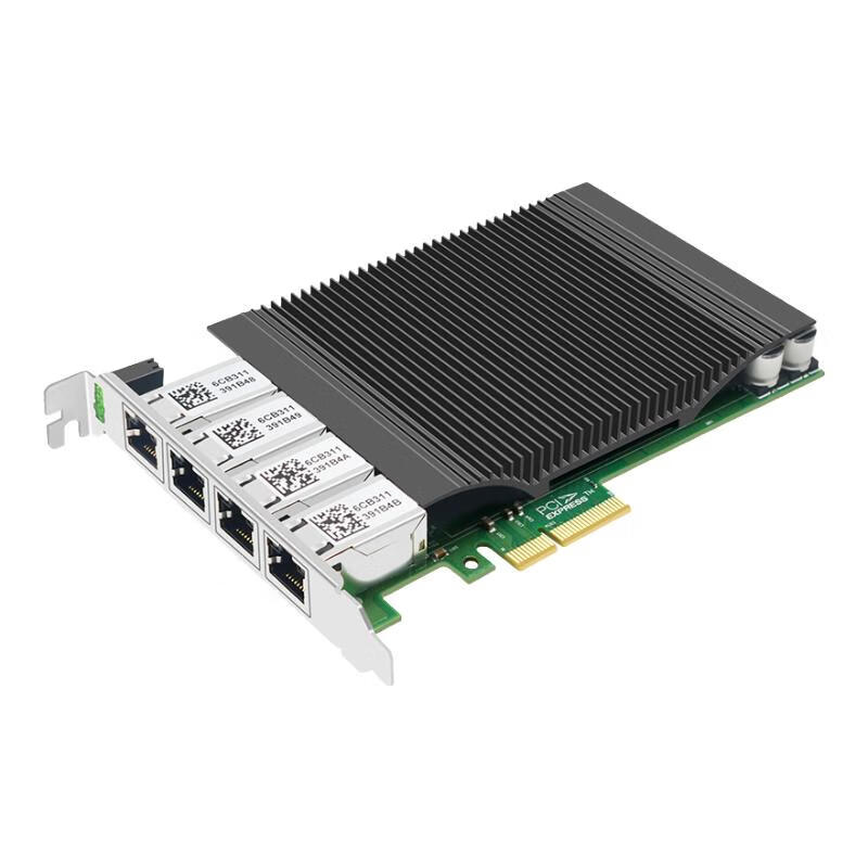 EB-LINK Intel I350 Chip PCI-E X4 Gigabit Four-Port POE Powered Server Network Card I350-T4 Electrical Port Network Industrial Camera Image Acquisition Machine Visio