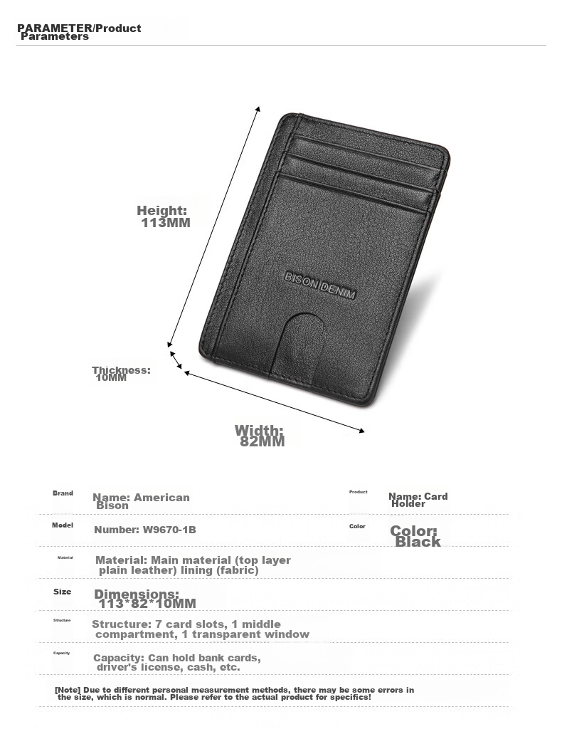 Meizhouyeniou Card Holder for Men, Ultra-Thin, Top-Grain Leather, Multi-Slot ID Holder, Birthday Gift for Boyfriend 11