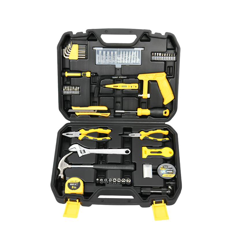 Deli Household Tool Box Set, 110 Pieces, Electrician Carpenter Telecommunications Repair Kit, Hardware Manual Tool Set