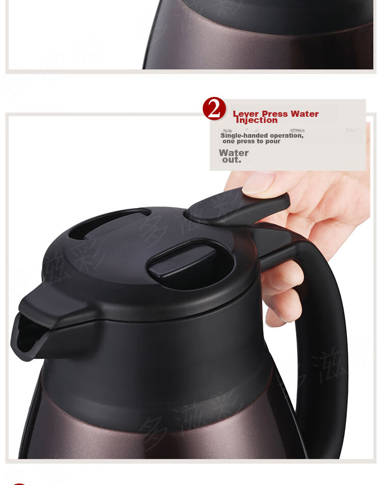 ZO JIRUSHI Insulated Thermos, 304 Stainless Steel Vacuum Hot Water Bottle, Large Capacity Coffee Pot for Home And Office Use, SH-HJ19C 5