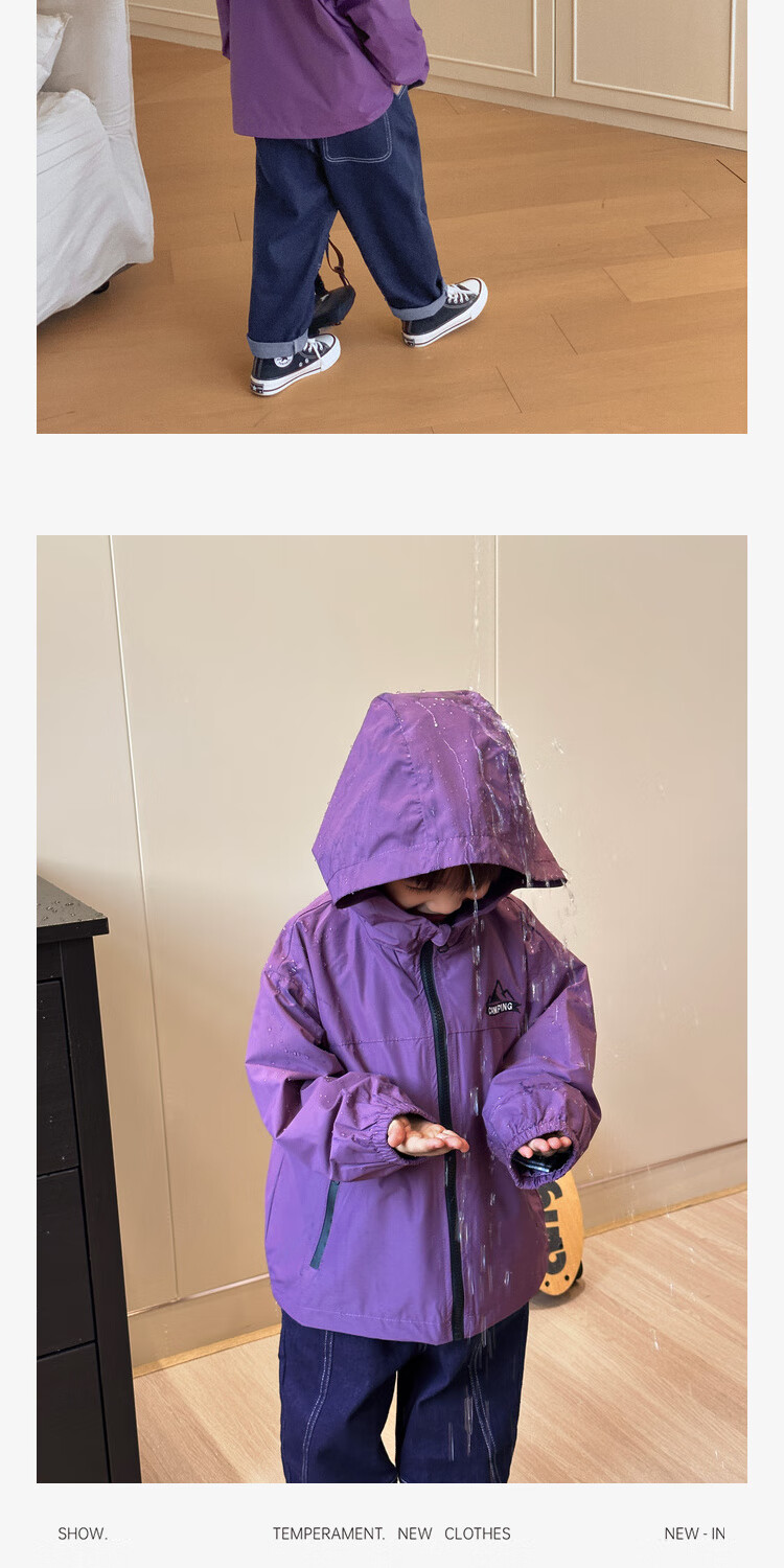 LUSON Chen Dazhu Boys Outdoor Hooded Workwear Jacket 2025 Spring Autumn New Children's Water-Repellent Mountaineering Coat 7