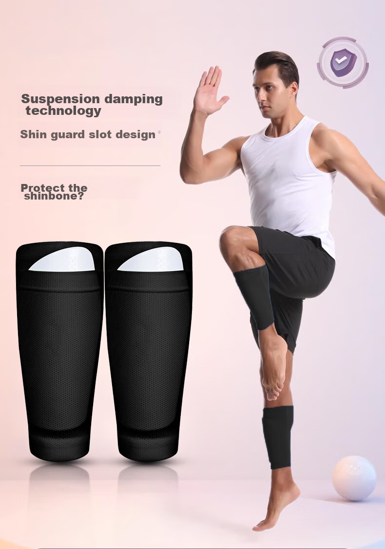Chidong Soccer Shin Guard Socks, Adult And Children's Double-Layer Breathable Mesh Elastic Calf Sleeves with Insert Plate for Fixation, Size S 1