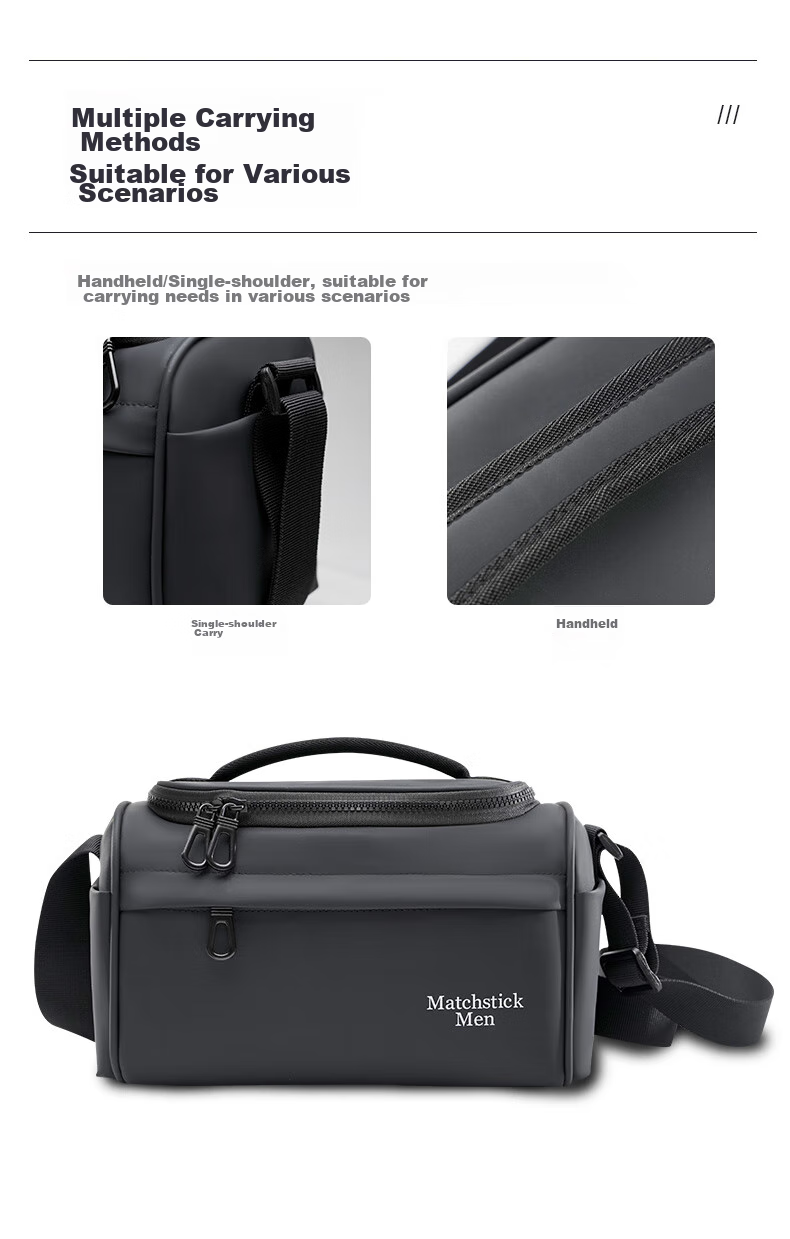 Matchstick Men FC-8811 Shoulder Digital Camera Bag DSLR Bag with One Camera And Two Lenses (Black) 5