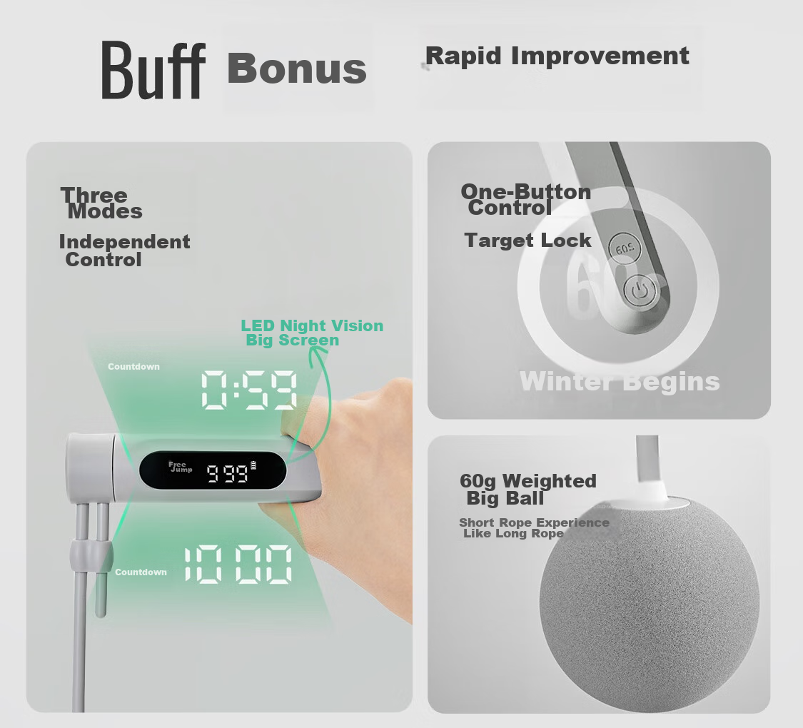 Keep Jump Rope Counter, 60S Countdown Timer, Recommended for Middle School Students' Exams, Adult Fat-Burning Training, Children's Exam-Specific Exercise 6