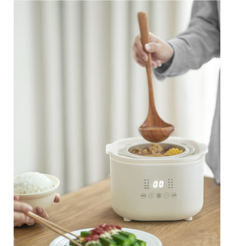 Olayks Instant Electric Stew Pot, Electric Stew Cup, Double Boiler, Soup Pot, Bird's Nest Stew Pot, Steamer Pot, Baby Food Cooker for Porridge, 1L with Steamer Basket 18
