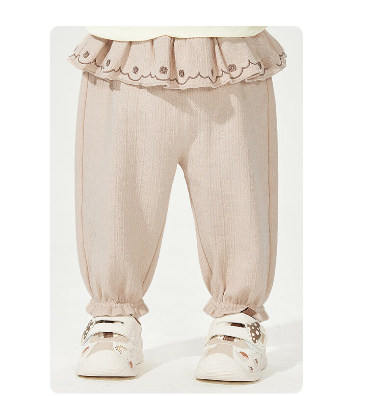 Balabala Kids Baby Girls Ruffle Trim Waistband Sweet Stylish Trendy Long Pants 8