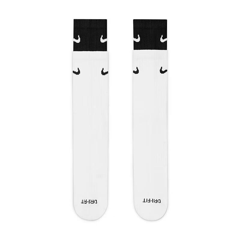 NIKE Unisex Mid-Calf EVERYDAY Socks DD2795-104 White Black XL