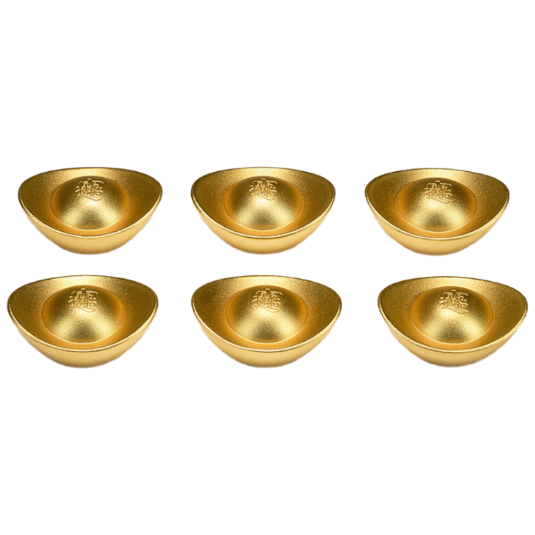 Tongshifu "Solid Copper Inlaid Gold-Plated Coins" Living Room Desktop Copper Ornaments, Home Decor, Medium Size 6-Piece Set