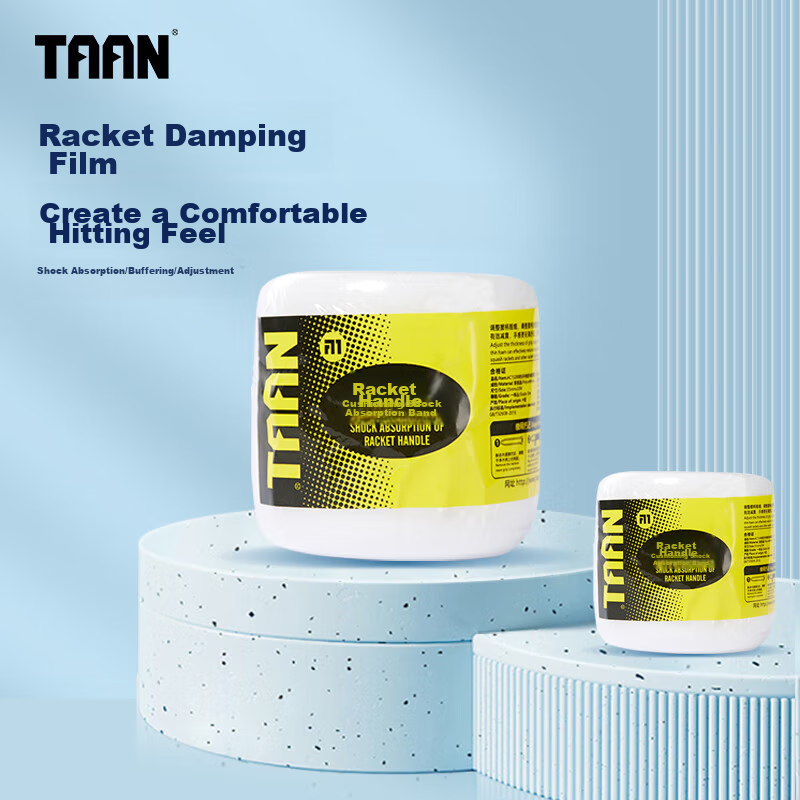 Taan Badminton Racket Handle Shock-Absorbing Film, Hand Grip Tape, Tennis Racket Cushioning Film, Buffer Film, White, 2-Pack