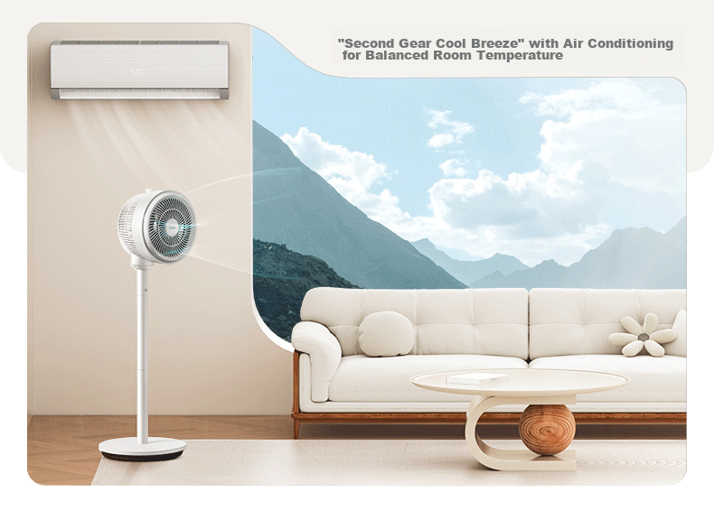 Midea [Storm Circulation] Air Circulator Fan, High Airflow Electric Fan, Floor Fan, Quiet Home Desktop Oscillating Fan, Bedroom Energy-Saving Small Fan, Gentle Wind Light Feather Fan FGA24TQ 20