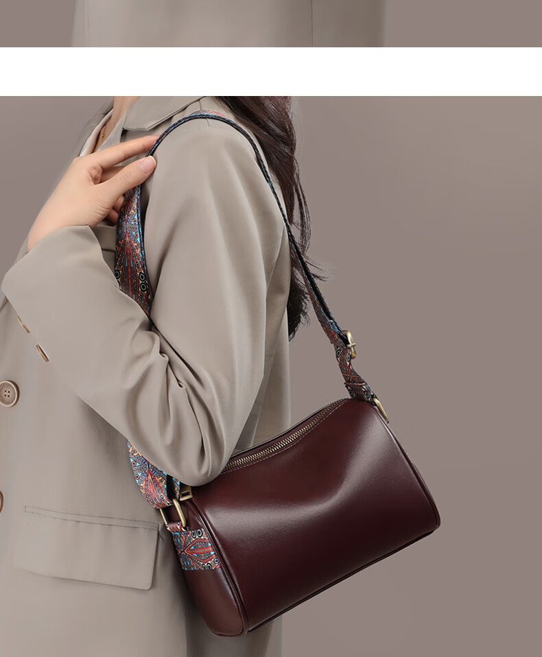 Aiqinghai Leather Handbag, Women's Crossbody Bag, Shoulder Bag, Pillow Bag, Brand Birthday Mother's Day Gift, Practical Present for Mom 2