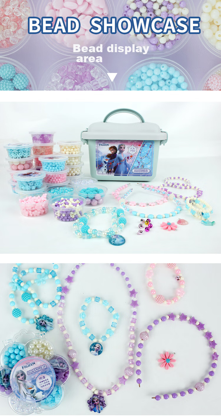 Disney Frozen Elsa Princess Dopamine Beaded Children's DIY Necklace Jewelry, Girls' Pretend Play Toy Gift 9