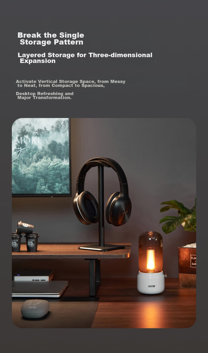 Brateck Beihu Monitor Riser Stand, Display Stand, Desktop Computer Stand, Laptop Stand with Storage Rack, G600 Black Wood Grai 3
