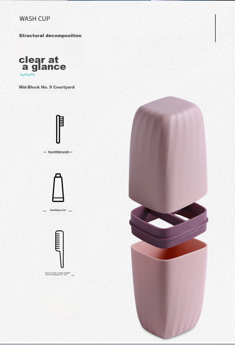 40,000 KM Travel Toiletry Set Portable Rinse Cup Refillable Bottles Foldable Toothbrush 3-Piece Travel Toiletry Kit 5