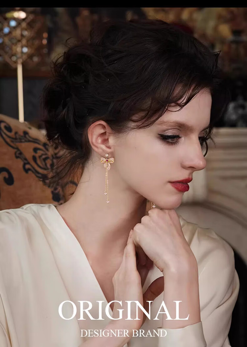 Eternelle French Eternal Original Design Earrings, Elegant Ear Rings, Fairy-Like Tassel Earrings, Birthday Gift for Wome 7